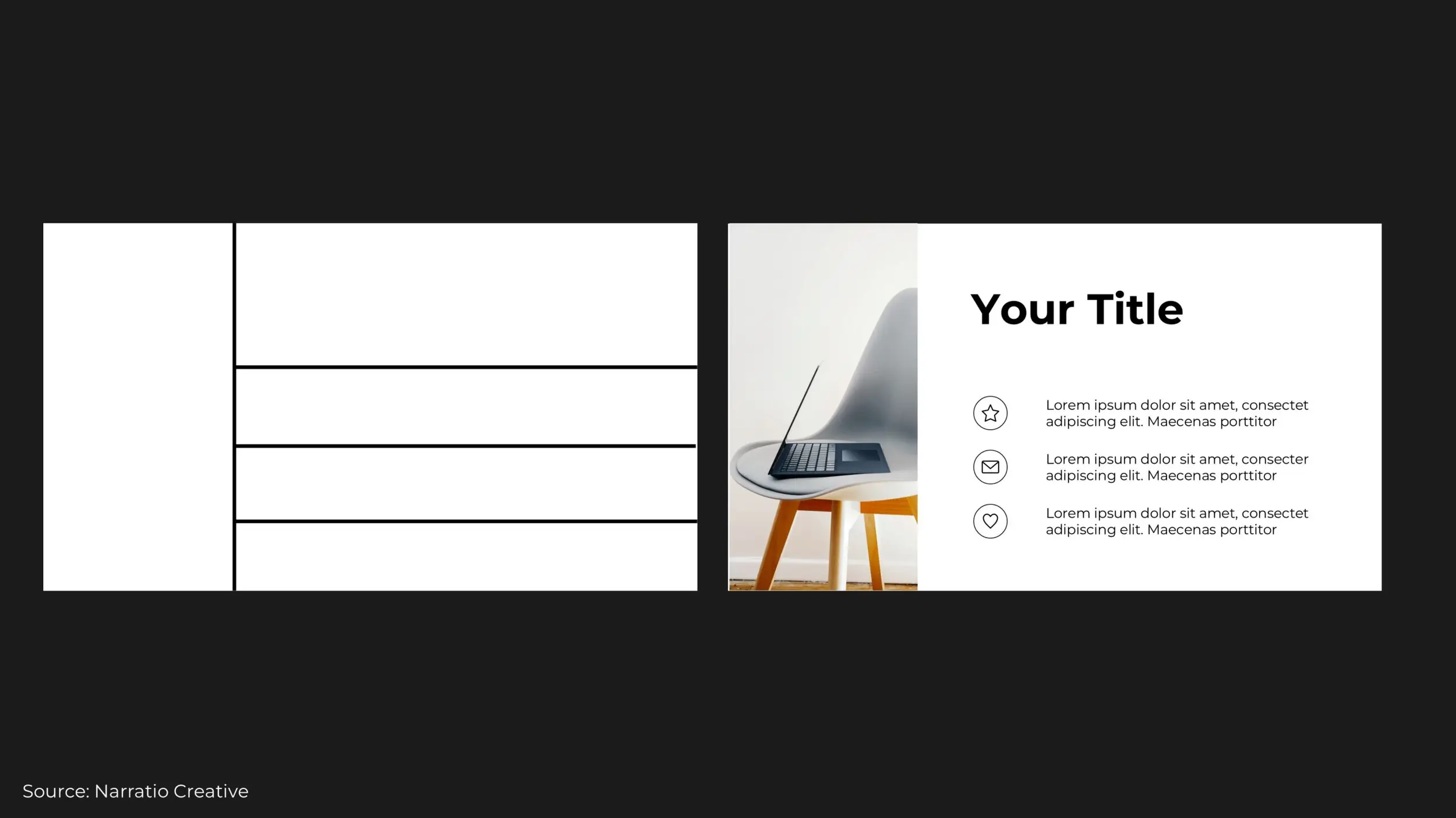 layout combo with top/ bottom and left/ right business presentation layouts example