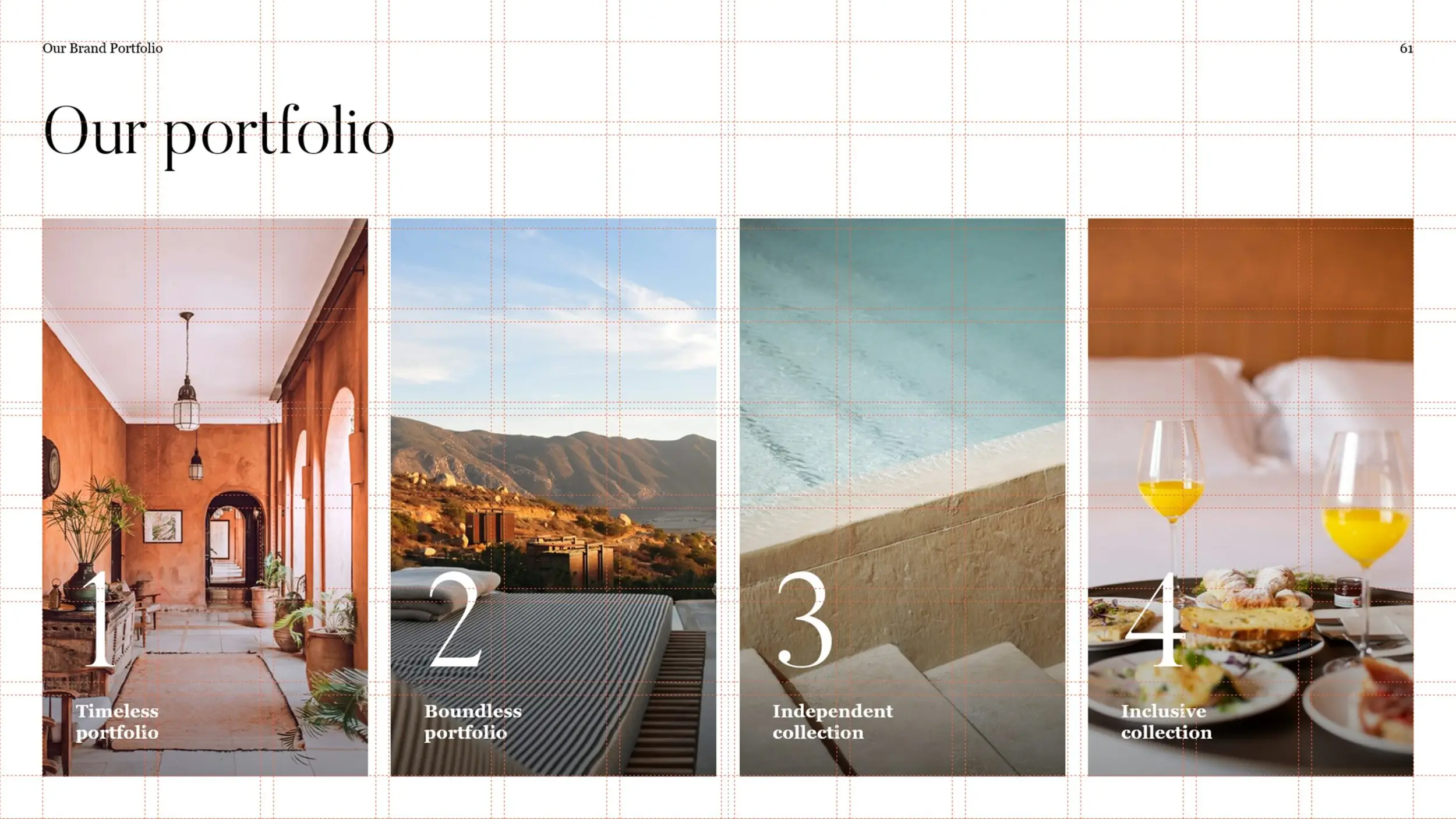 PowerPoint Guides layout sample with four columns image layout