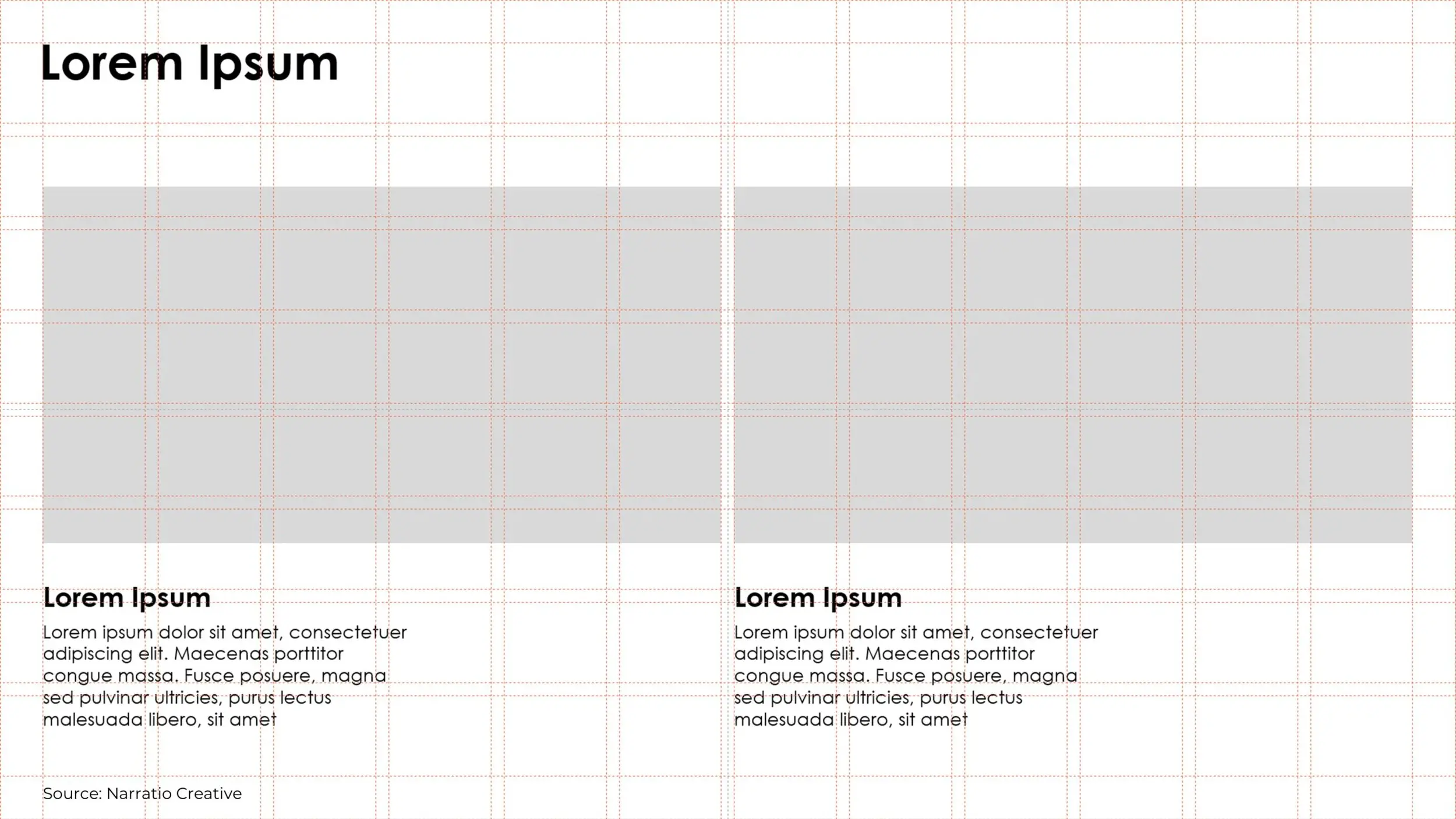 PowerPoint Guides layout sample placeholder with 2 columns