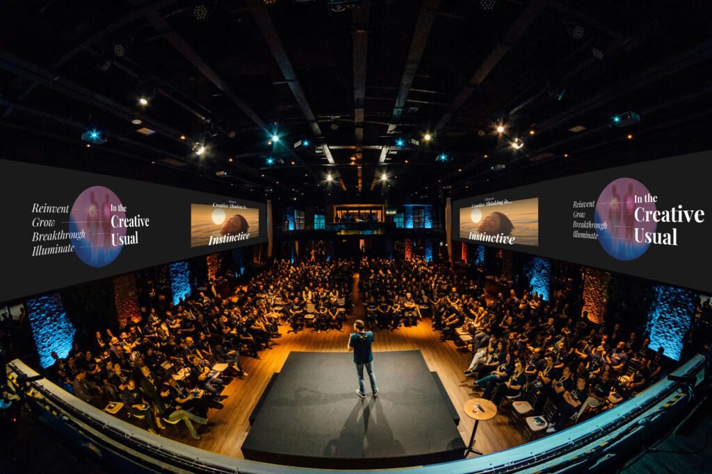 Presenter captivating audience through storytelling elements and presentation engagement strategies